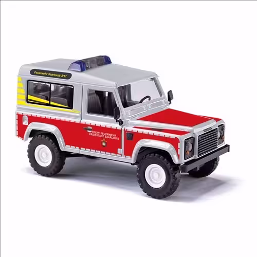 Land Rover Defender 90 FW Saarlouis Bj. 1983 rot Modell von Busch 1:87 eilbote-onlineshop - Agrarfox