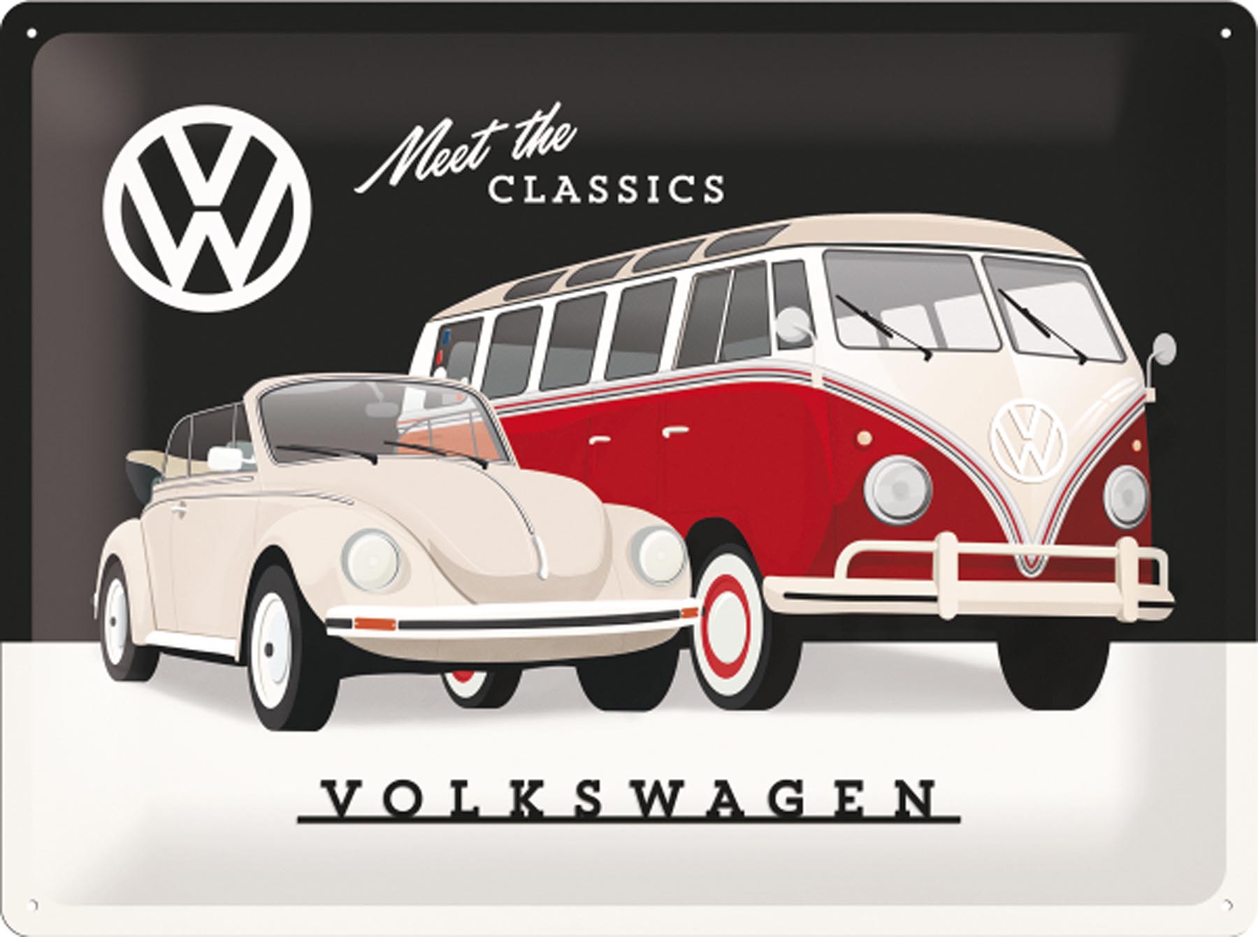 Blechschild VW - Meet the Classics 30 x 40 cm 