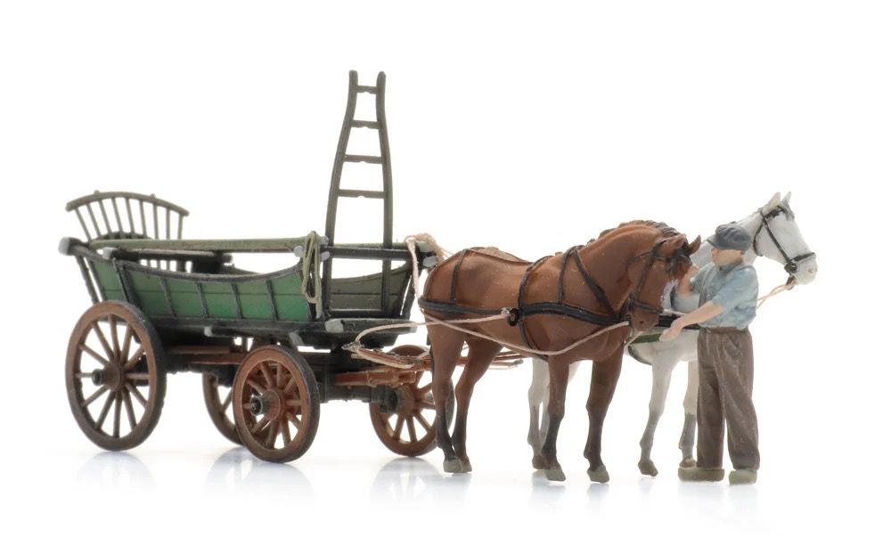Nordeuropäischer Heuwagen + Figur Modell von Artitec 1:87