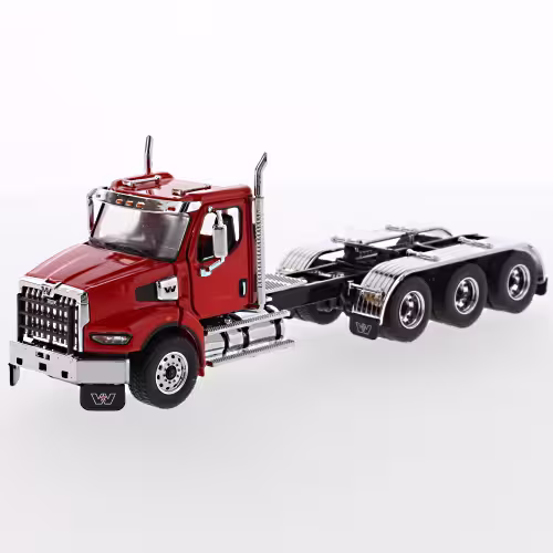 Western Star 49X SBFA Tridem Zugmaschine mit roter Kabine-1