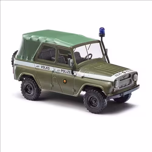 UAZ 469 Volkspolizei geschlossen - olivgrün  Modell von Busch 1:87 eilbote-onlineshop - Agrarfox