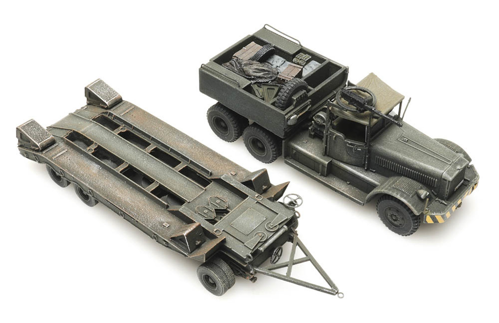M19 Diamond T mit Anhänger Verteidigung Belgien Modell von Artitec 1:87