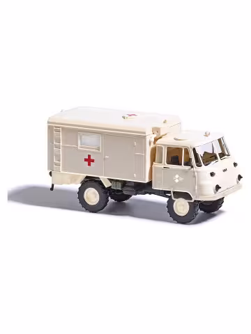Robur LO 2002 Koffer Sankra Bj. 1973 weiß Modell von Busch 1:87 eilbote-onlineshop - Agrarfox