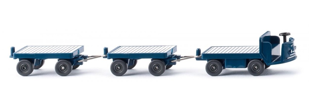 Elektrokarren mit Anhängern - grünblau Modell von WIKING 1:87
