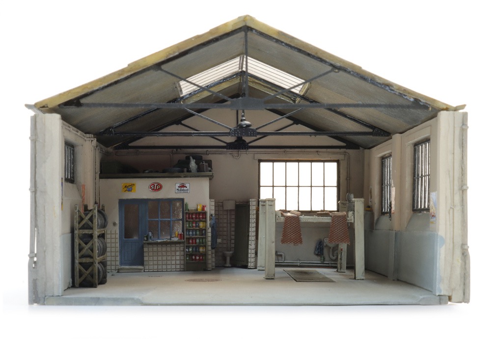 Niederländische Garage mit Innenausstattung Modell von Artitec 1:87