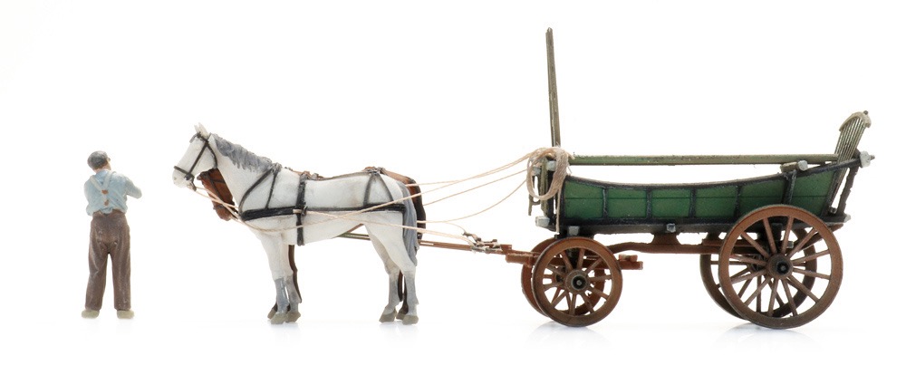 Nordeuropäischer Heuwagen + Figur Modell von Artitec 1:87