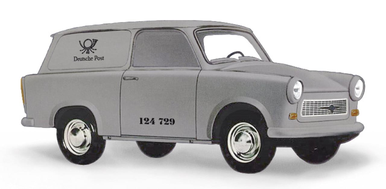 Trabant P601 Universal Kombi Deutsche Post grau Modell von Busch 1:87