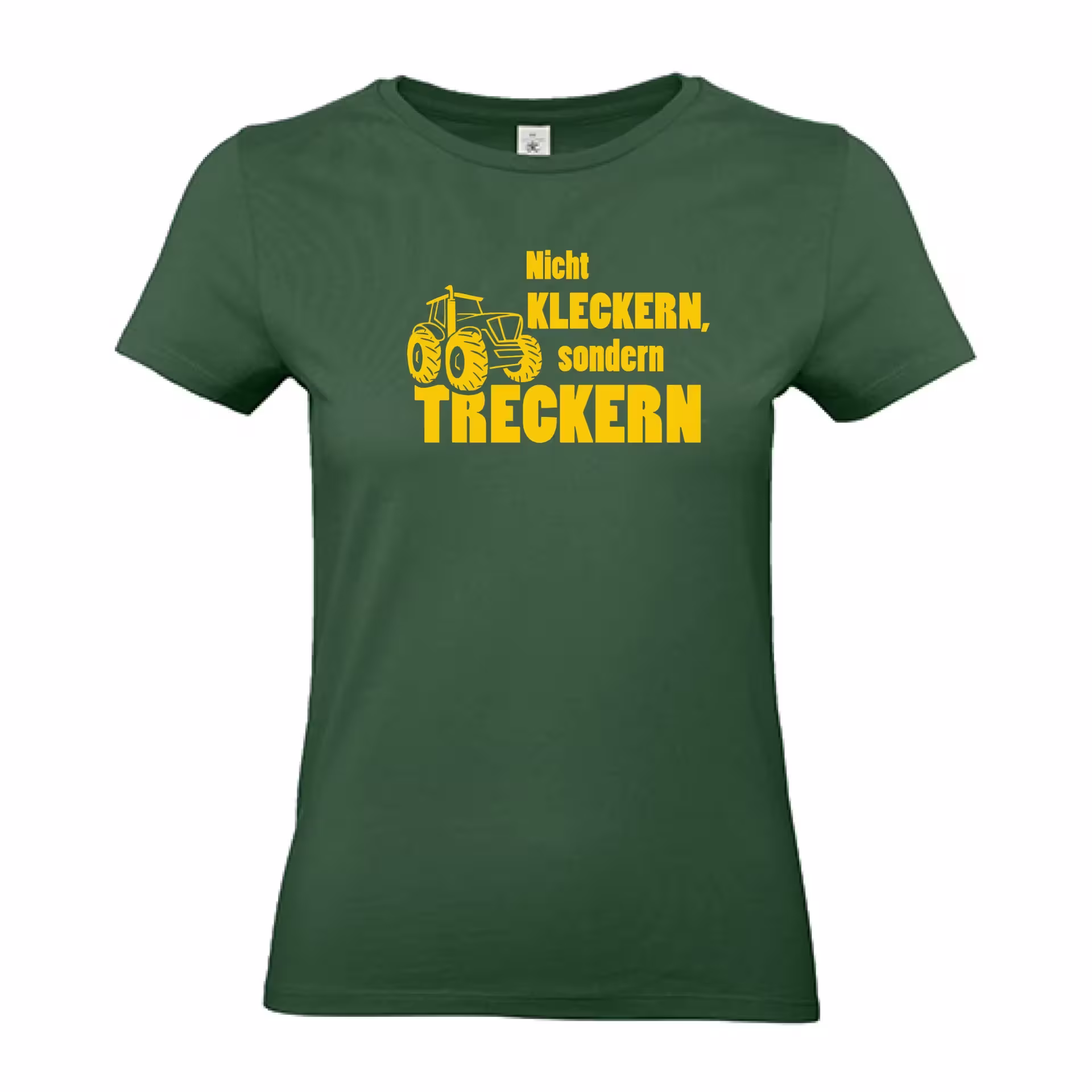 T-Shirt Lady „Nicht KLECKERN sondern TRECKERN“ (grün) eilbote-onlineshop - Agrarfox
