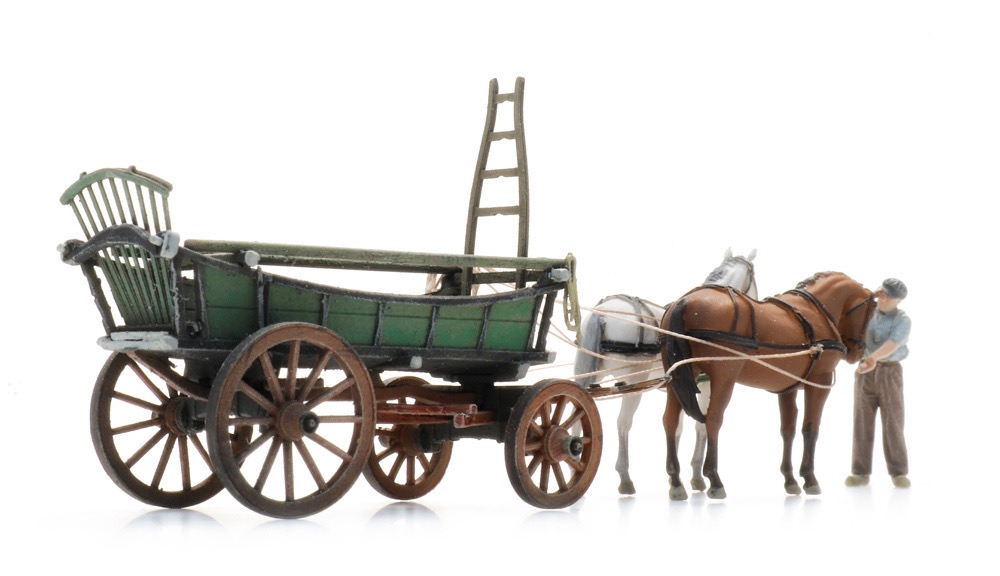 Nordeuropäischer Heuwagen + Figur Modell von Artitec 1:87