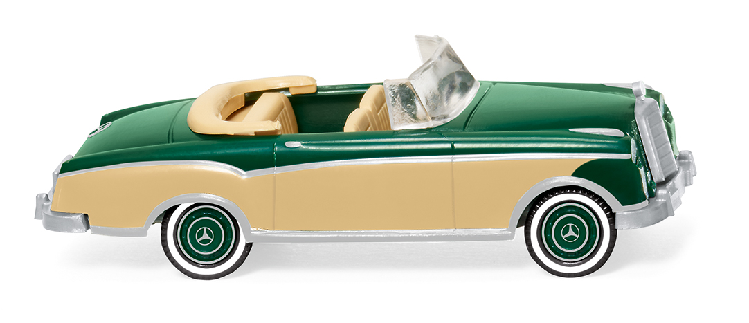 MB 220 S Cabrio moosgrün Modell von WIKING 1:87