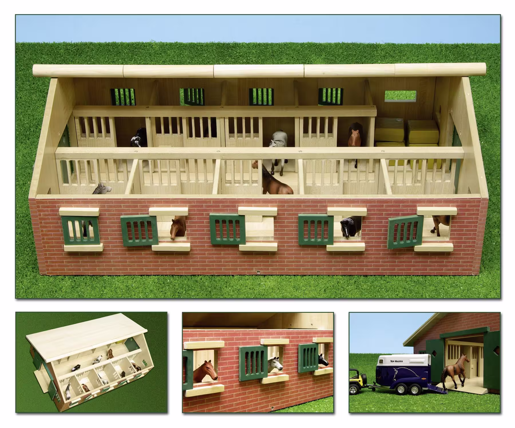 Pferdestall mit 9 Boxen Modell von Kids Globe 1:32 eilbote-onlineshop - Agrarfox