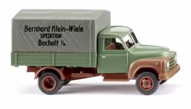 MA76207-1 Artikelname: Pritschen-Lkw (Hanomag L 28) "Spedition Klein-Wiele" Originalhersteller: Hanomag von Wiking im Maßstab: 1:87 Hersteller-Nr: 034506