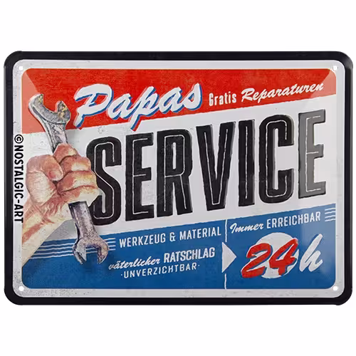 Papas Service Blechschild 20 x 15 cm eilbote-onlineshop - Agrarfox