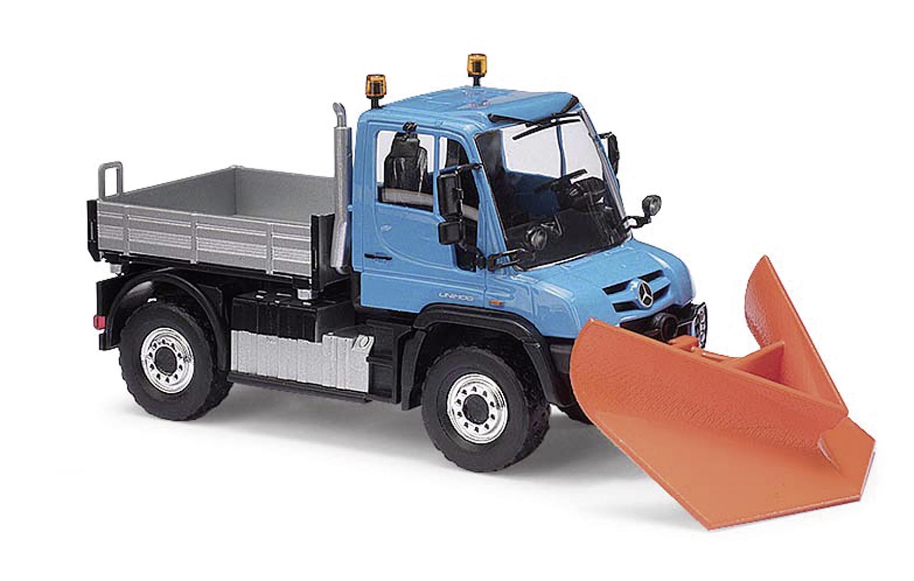Miniature NZG 1/50 - Camion Rail-route Mercedes Unimog U430 Jaune DB Zagro