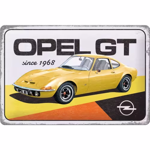 Blechschild Opel GT since 1968-1
