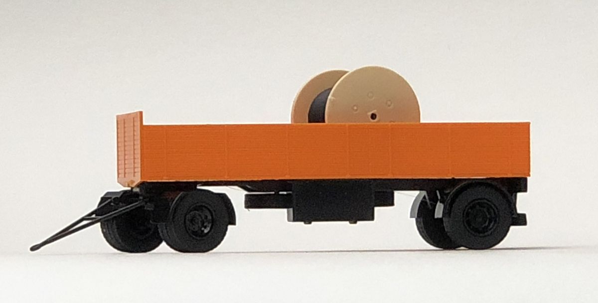 Obus-Leitungsbau Pritschenwagen mit Kabeltrommel Modell von VK Modelle 1:87