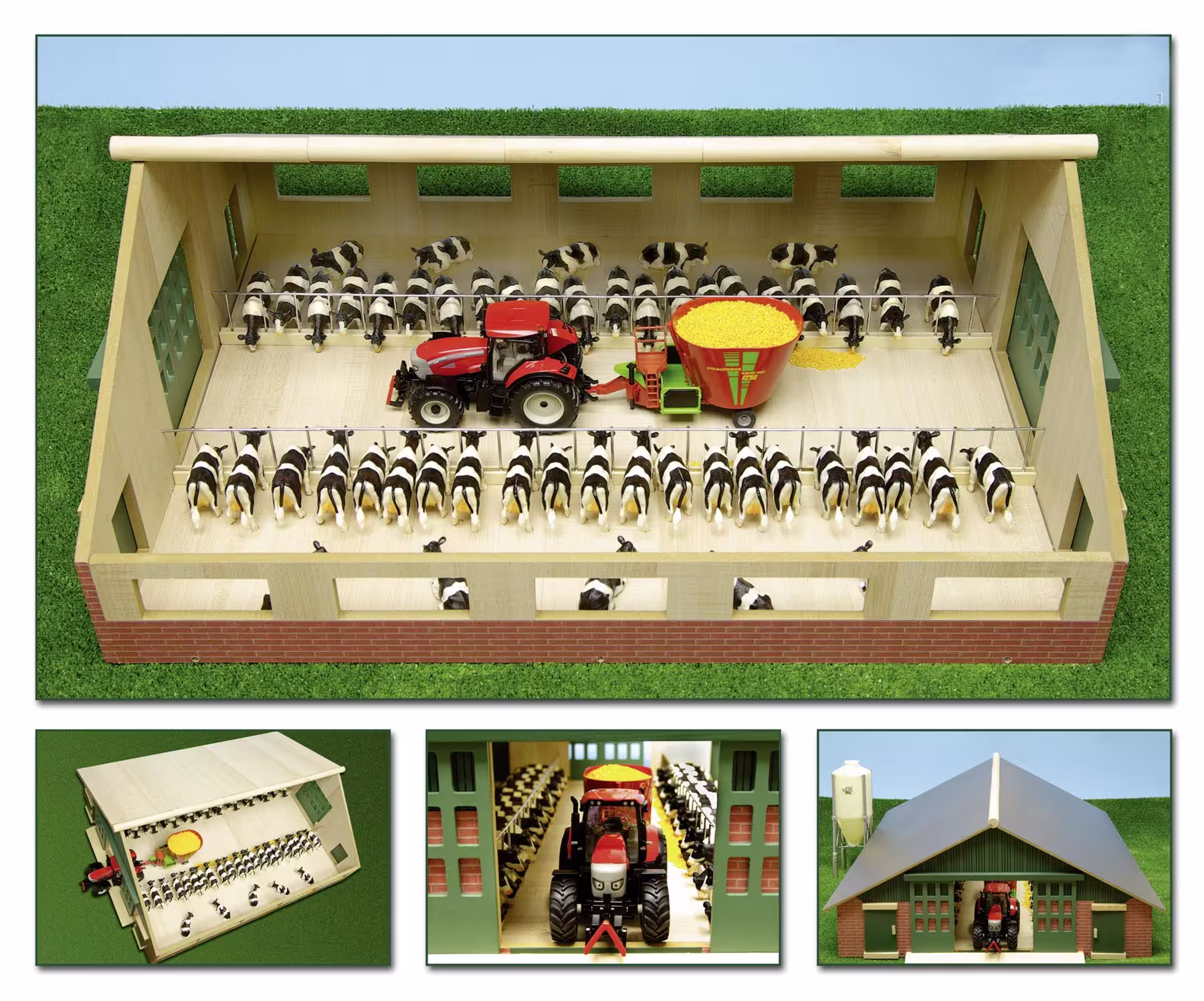 Kuhstall aus Holz (passend für Siku-Fahrzeuge) Modell von Kids Globe 1:32 eilbote-onlineshop - Agrarfox