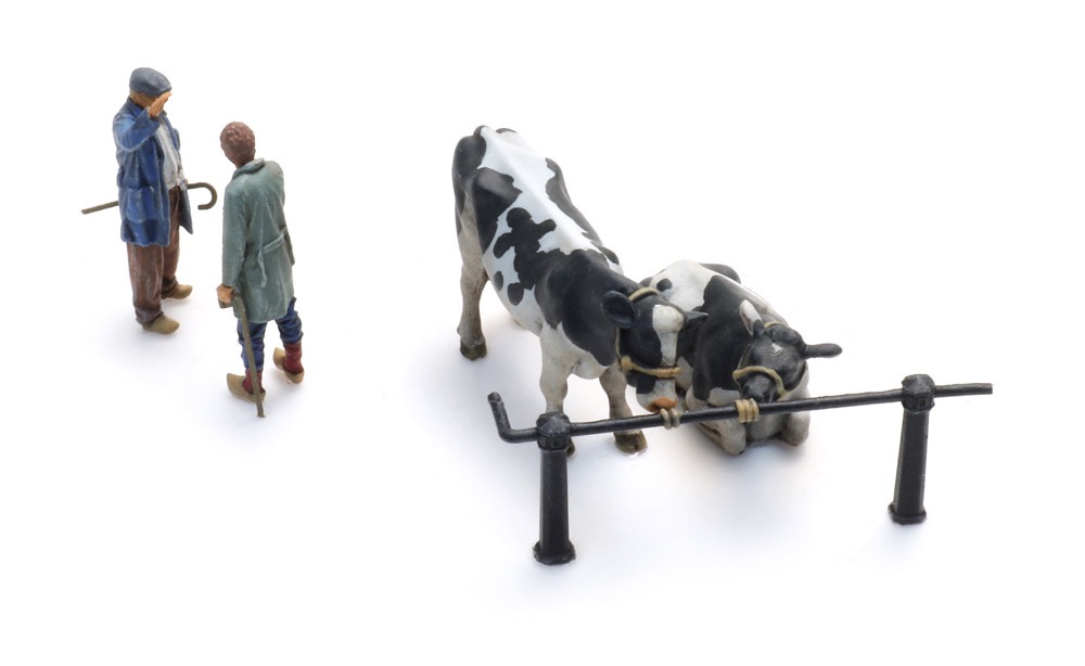 Figurenset Handschlag beim Viehhandel  Modell von Artitec 1:87