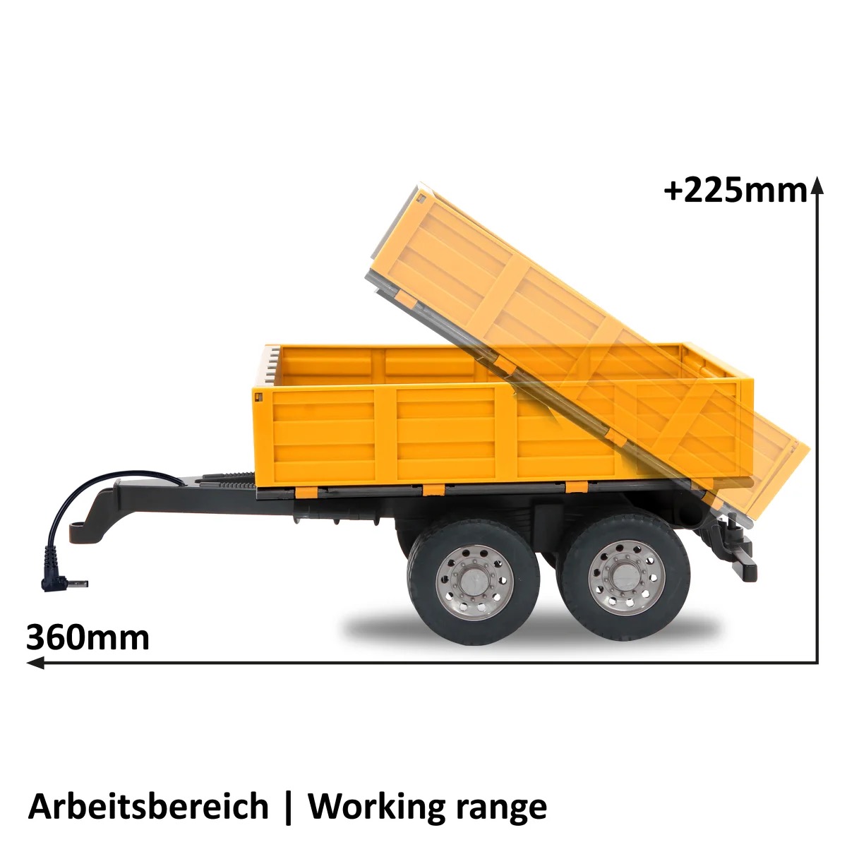 Kipper gelb für RC-Traktor 1:16