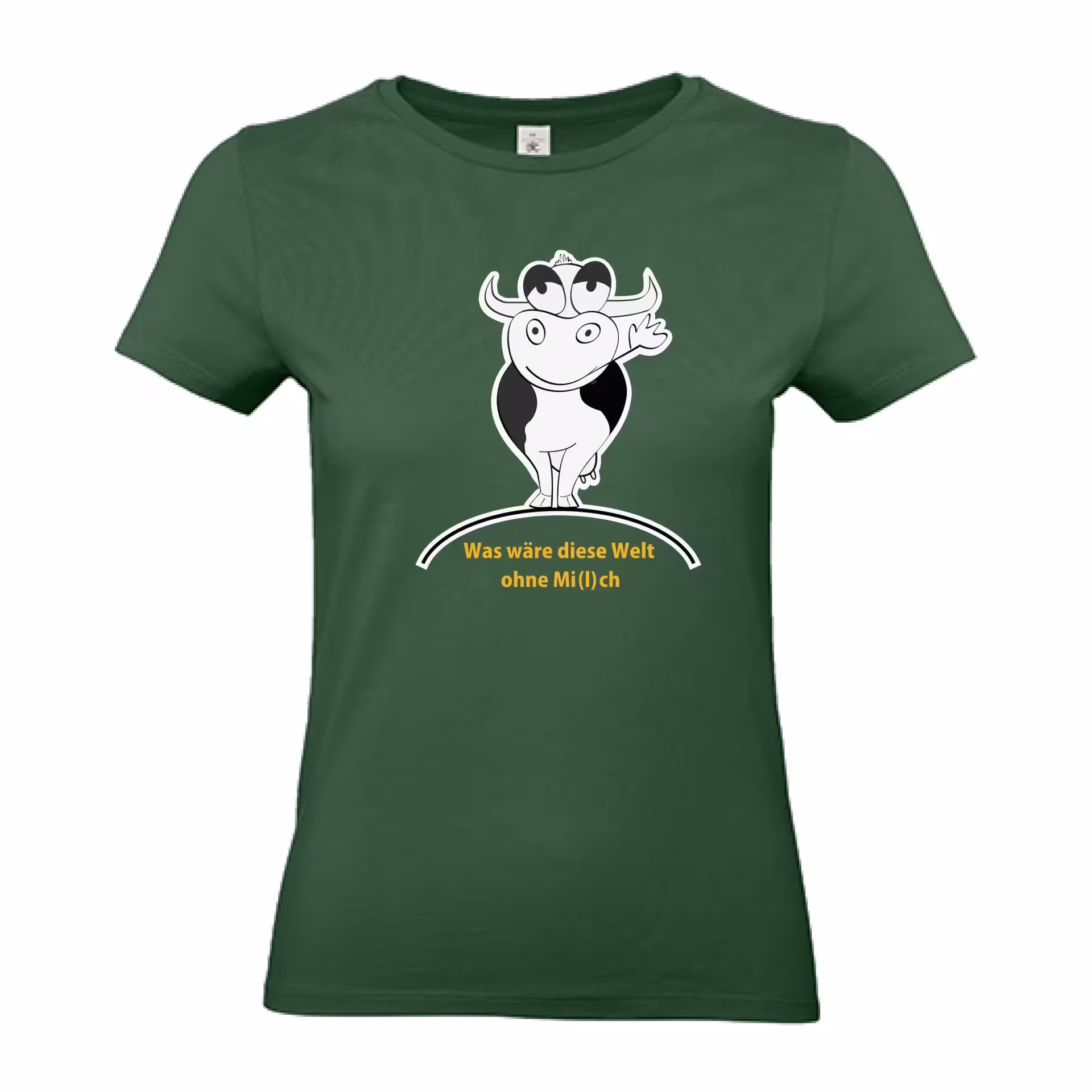 T-Shirt Lady „Was wäre diese Welt ohne Mi(l)ch“ (grün) eilbote-onlineshop - Agrarfox