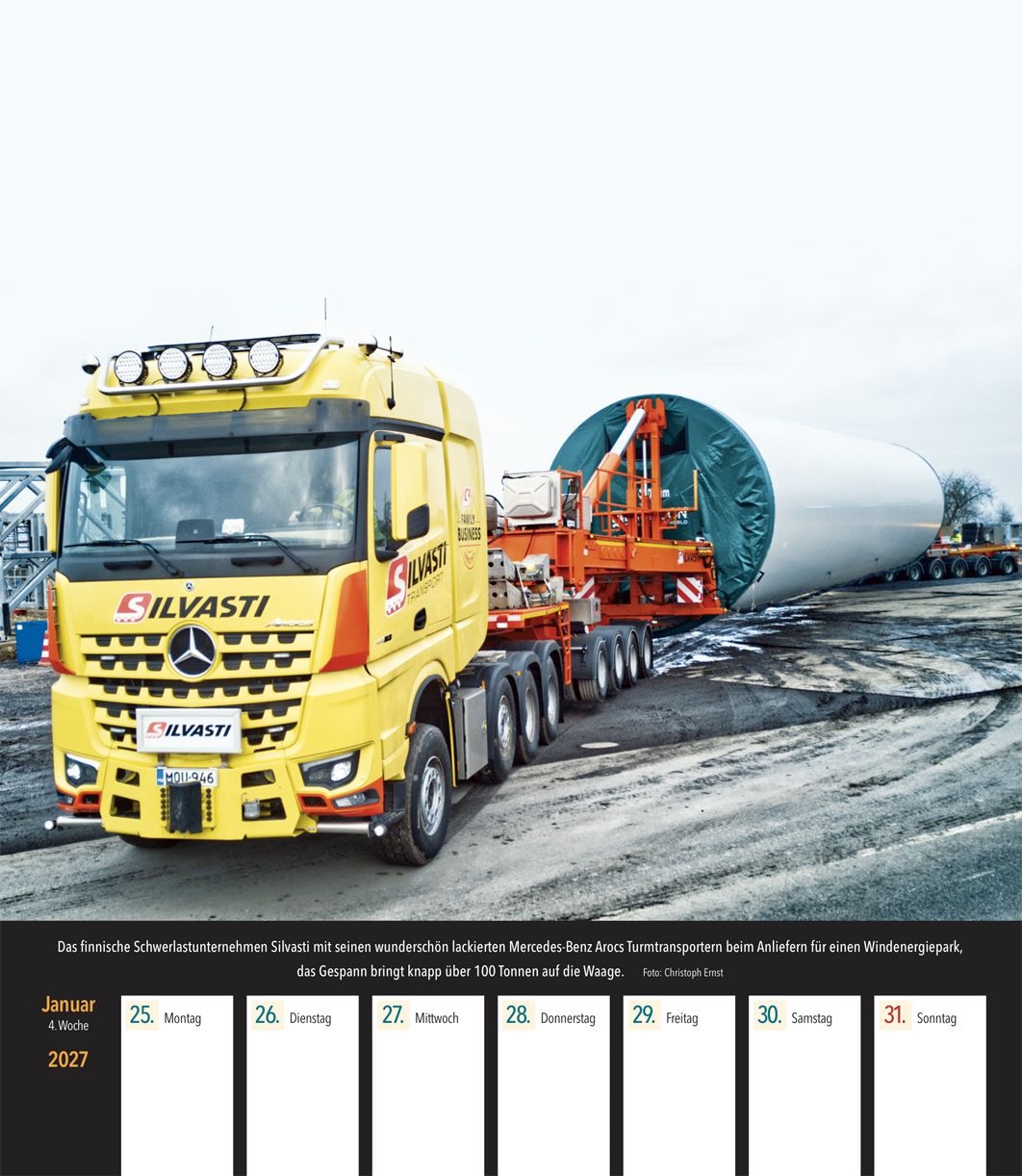 Schwertransporte Wochenkalender 2027