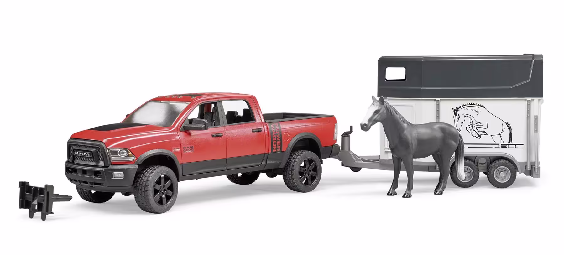 RAM 2500 Power Wagon mit Pferdeanhänger und 1 Pferd Modell von Bruder 1:16 eilbote-onlineshop - Agrarfox