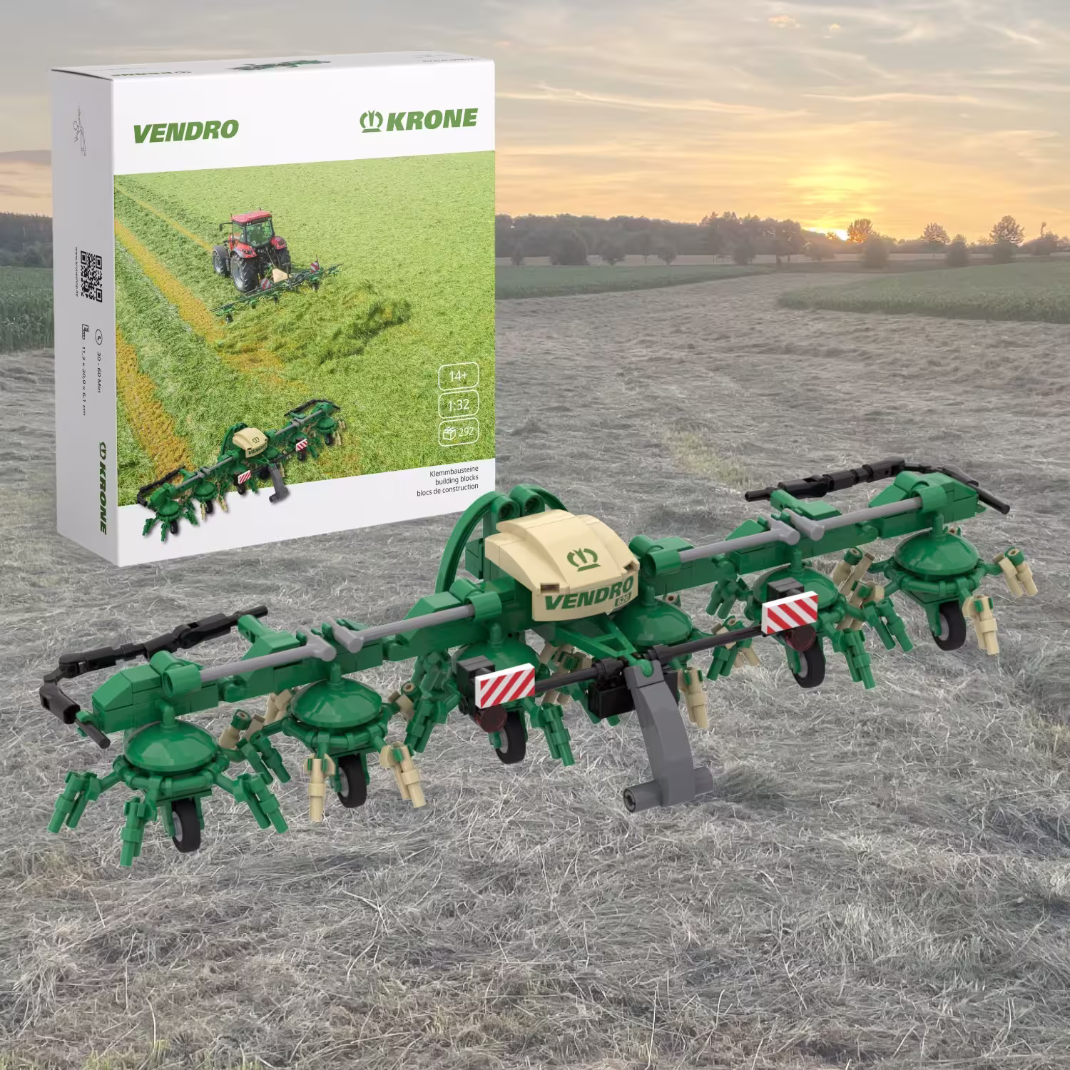 KRONE Vendro 620 Kreiszettelwender 1:32 Modell - 292 Bausteine eilbote-onlineshop - Agrarfox