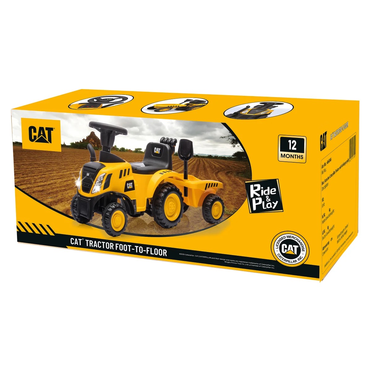 Caterpillar Traktor mit Anhänger gelb 2in1 Rutscher