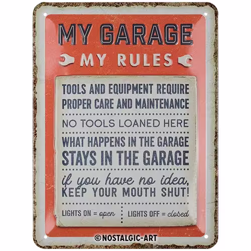 My Garage My Rules Blechschild 15x20 cm eilbote-onlineshop - Agrarfox