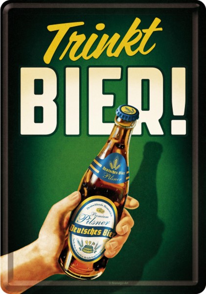 Blechpostkarte „Trinkt Bier“