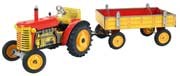 Zetor Traktor mit Anhänger rot - Metall Felgen Modell von Kovap