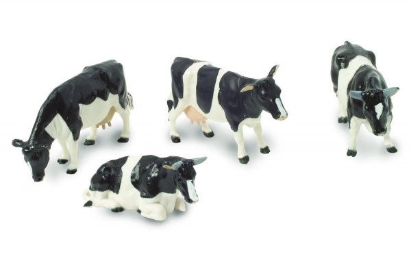 Holstein-Rinder, 4 Friesische Rinder Modell von Britains Farm Toys 1:32