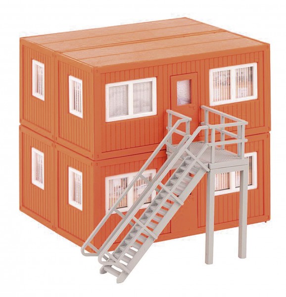4 Baucontainer orange Bausatz Modell von Gebr. Faller 1:87