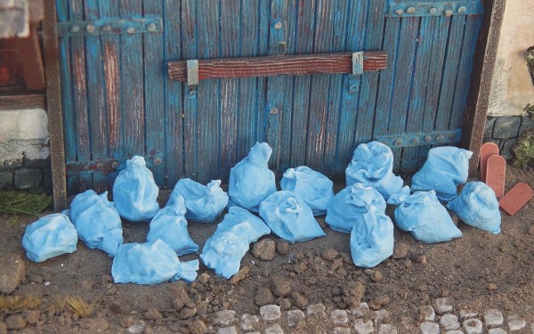 Müllsäcke blau 20 Stück lose Modell von Juweela 1:35