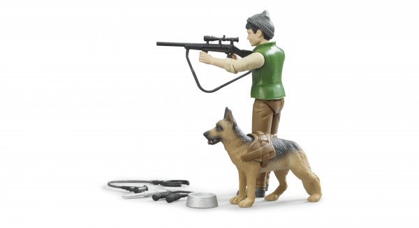 bWorld Förster mit Hund und Ausrüstung Modell von Bruder 1:16