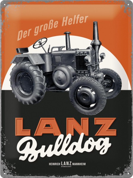 Pin Lanz HL Logo Emblem Gelb rund Ansteckpin Metall Traktor Trecker Kult  #9