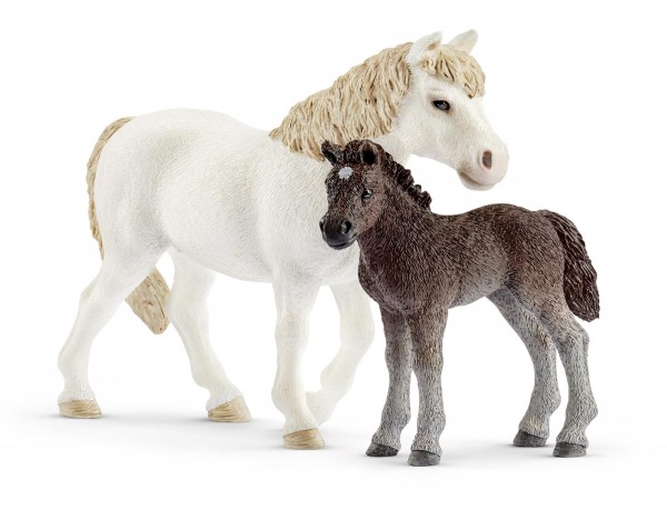 Pony Stute und Fohlen Modell von Schleich