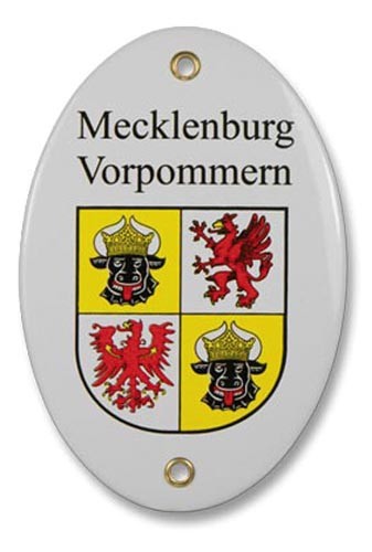Mecklenburg-Vorpommern Emailliertes Schild
